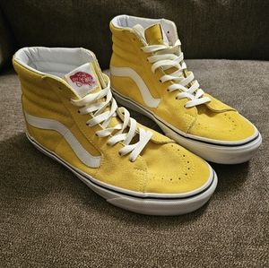 Vans Custom Made Yellow Suede Hi Top Sk8 Hi Vans Womens 8.5